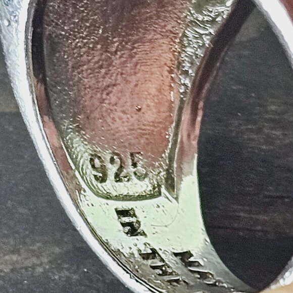 Celtic Cross Engraved Green Stone Ring, May God Hold You in the Palm of His Hand - Picture 5 of 5